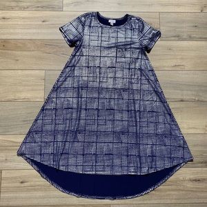 LuLaRoe Elegant Collection Womens Carly Dress Size XS Navy Blue‎ Silver